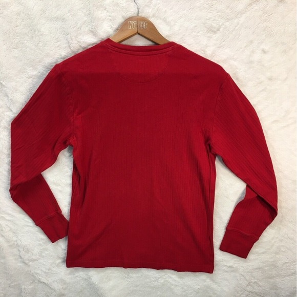 Land's End Long Sleeve Shirt Men's Small Red Casual Buttons - Picture 6 of 11